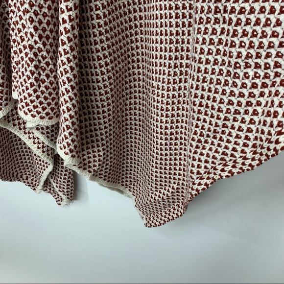 Rare Boho Ryu Rust Red & White Knit Tied Cardigan Sweater New Nwt Size Large - Picture 12 of 16